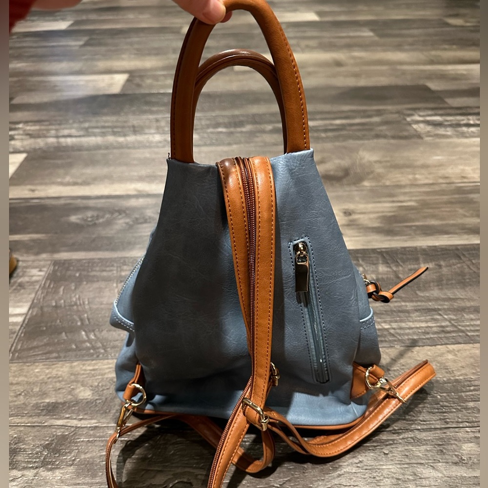 Baby Blue Backpack Purse - Picture 5 of 12